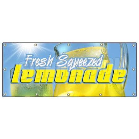 Signmission Lemonade Banner Heavy Duty 13 Oz Vinyl with Grommets Single Sided B-120 Lemonade
